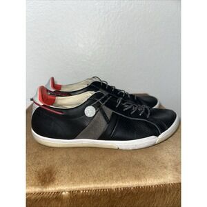 Plae Mulberry Black‎ Red Full Grain Leather Mens Casual Sneakers 552010 001